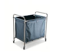 Commercial Laundry Cart with Wheels, Stainless Steel Multi-functional Linen Cart Housekeeping for Cleaning Laundry Room Bedroom Guest Room and Service Trolley with Fabric Bag