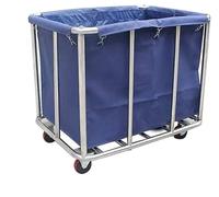 Commercial Laundry Cart with Wheels, Stainless Steel Trolley for Dirty Clothes, Heavy-Duty Laundry Trolley Basket, Rolling Storage Truck for Home & Business Use