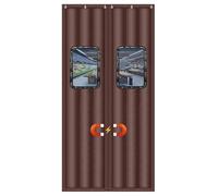 Commercial Magnetic Door Curtain - Thermal Insulated Winter Curtain for Shop Entrance, Home Use, Draft Stopper, Windproof & Soundproof (Brown,55x240cm/21.7x94.5in)