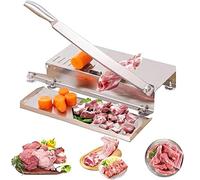Commercial Manual Bone Meat Cutter, Stainless Steel Guillotine with Baffle and Non-Slip Mat for Butchering Beef Goat Pig Fish