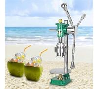 Commercial Manual Coconut Hole Peeling Opening Machine, Vertical Coconut Opener Tool, Hand Press Driller Opener, Stainless Steel + Casting Base, for Shops and Fruit Markets