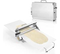 Commercial Manual Dough Sheeter, Folding Pasta Machine with 5 Thickness Settings, Food Grade Stainless Steel for Homemade Pasta, Pastry, Pie Crust, Noodles(TYP400)