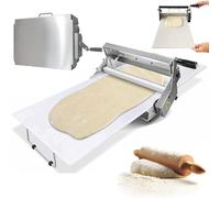 Commercial Manual Foldable Dough Sheeter, Adjustable Thickness 0-17.5mm/0-27mm, Stainless Steel Pastry Roller for Pizza, Croissants, Cakes, Fondant