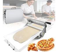 Commercial Manual Foldable Dough Sheeter Machine, Stainless Steel with Adjustable Thickness 0-27mm & Sheeter Board, for Pizza Dough, Pastry 60x30cm