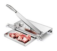 Commercial Manual Meat Slicer with Bone Saw - Stainless Steel Food Cutter for Frozen Meat, Vegetables, and Bones - Ideal for Home Cooking