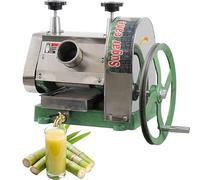 Commercial Manual Sugar Cane Juicer Machine, Three Rollers Sugar Cane Press Machine, Sugar Cane Juicer Squeezer, Stainless Steel, 2.5" Inlet