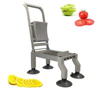Commercial Manual Tomato Slicer, Heavy Duty Stainless Steel Fruit Vegetable Chopper, 5/10/15mm Thickness, Easy to Rinse, Downward-Pressing Cutter for Restaurants Home Use(10mm)
