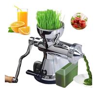 Commercial Manual Wheatgrass Juicer, Stainless Steel Cold Press Juicer with Suction Base and Table Clamp for Wheatgrass, Spinach, Kale, Apples, Pomegranates, Celery and Ginger