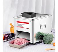 Commercial Meat Cutter Meat Slicer, 850W Electric Stainless Steel Fresh Meat Shredded Slicer Processing Machine, Meat Cutting Shredding Dicing Machine for Slices Strips Cubes,10MM