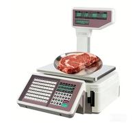 Commercial Meat Scale with Printer, 66lbs Digital Price Computing Scale, Label Printing Scale with Dual Sided LCD, 30kg Food Scale for Grocery Store and Butcher Shop