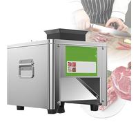Commercial Meat Slicer 850W Stainless Steel Automatic Cutting Machine for Cubes and Strips, Easy to Clean with Customizable Thickness Blade
