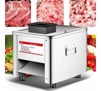 Commercial Meat Slicer, 850W Stainless Steel, Automatic Slice Strip Cube Cutting Machine, Easy to Clean for Professional Kitchens