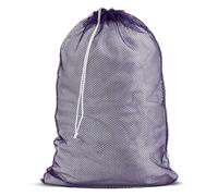 Commercial Mesh Laundry Bag - Sturdy Mesh Material with Drawstring Closure. Ideal Machine Washable Mesh Laundry Bag for Factories, College, Dorm and Apartment Dwellers. (24" x 36" | Purple)