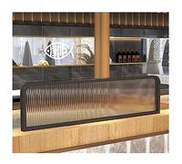Commercial Metal Frame Privacy Divider Screen Panels for Office Restaurant & Hotel - Tempered Glass Black 1.5m x 30cm - Stylish & Functional Partition Solution