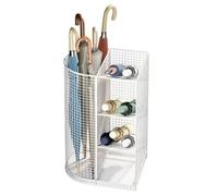 Commercial Metal Umbrella Holder Indoor Large-capacity Umbrella Storage Shelf Umbrella Basket with Removable Drip Tray for Entryway Metal Entrance Umbrellas Organizer(Wh