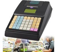 Commercial Mini Electronic Cash Register for Small Business Supermarket 40 Keys Smart Tills with Thermal Printer Full English Keyboard