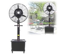 Commercial Misting Fan 22in/26in/30in - High-Velocity Oscillating Mist Fan for Outdoor/Indoor Use - Ideal for Patios, Greenhouses, and Residential Spaces - Black