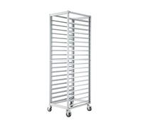 Commercial Mobile Sheet Pan Rack,Bakery Bun Pan Speed Rack,Food Trays Racks Cooling Carts,with Removable Partition for Kitchen Dining Rooms(15-Tier)