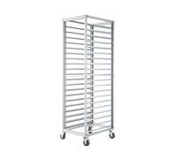 Commercial Mobile Sheet Pan Rack,Bakery Bun Pan Speed Rack,Food Trays Racks Cooling Carts,with Removable Partition for Kitchen Dining Rooms(18-Tier)