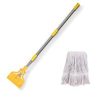 Commercial Mop Heavy Duty Industrial Cotton Mop with Extra Mop Head Replacement, 61 inch Long Metal Handle Commercial Mop for Home,Garage,Office, Workshop, Tile Floor, Warehouse Floor Cleaning,1 Pack