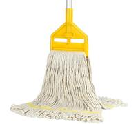 Commercial Mop Heavy Duty Industrial Cotton Mop with Long Handle,Looped-End String Wet Mops for Home,Garage,Office, Workshop, Warehouse Floor Cleaning