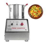 Commercial Multifunctional Automatic Vegetable Cutter, 10L 1400W Stainless Steel Food Processor, 1400RPM Meat Grinder with Detachable Blades for Fruits & Grains 7L