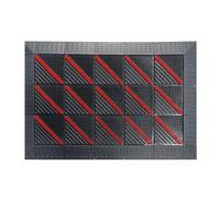 Commercial Non-Slip Doormat Outdoor Entrance Heavy Duty Fall Non-Slip Waterproof Rug Front Door Patio(Size:45x60 cm-2.5 sq ft,Color:Gray-Red)