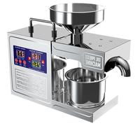 Commercial Oil Press Extractor for Nuts & Seeds - Dual Hot/Cold Press, 95% Oil Yield, 6-10kg/H Output, Intelligent Control Panel for Efficient Oil Extraction