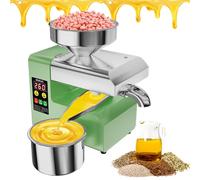 Commercial Oil Press Machine for Peanut Sunflower Walnut Flaxseed, 800W with Side Oil Outlet & Adjustable Temperature 40℃-300℃, Ideal for Kitchen Nut Seeds Oil Extraction