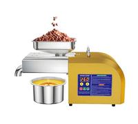 Commercial Oil Press Machine, Stainless Steel Automatic Cold/Hot Press Oil Extractor for Peanut Sesame Coconut Almonds Nuts Olive Kernel Walnut | with Adjustable Temperature 1100W-8-18catties/h