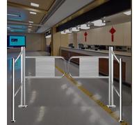 Commercial One-Way Security Swing Door, Stainless Steel Entrance and Exit Device Automatic Gate, Spring-Loaded Safety Passage Gate for Store Supermarket(Wide 170cm (67 inch))