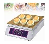 Commercial Pancake Maker, Commercial Non-Stick Souffle Maker Machine 60-240℃ Temp Control Electric Muffin Maker Stainless Steel for Home Kitchen Restaurant Bakery Leisure Snack Bar,Singlehead