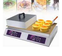 Commercial Pancake Maker, Commercial Non-Stick Souffle Maker Machine 60-240℃ Temp Control Electric Muffin Maker Stainless Steel for Home Kitchen Restaurant Bakery Leisure Snack Bar,Doublehead