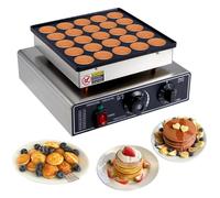 Commercial Pancake Maker Dutch Pancake Baker Maker Electric Dorayaki Maker Muffin Making Machinenon-Stick Sur-Face For Bakery Leisure Snack Bar,Large Capacity,Non-Stick Coating 25holes