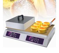 Commercial Pancake Maker, Fluffy Souffle Pastry Machine Non-Stick Waffle Baker Waffle Machine Waffle Iron Machine, Stainless Steel for Home Kitchen Bakery Snack Bar,Doublehead