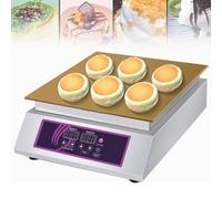 Commercial Pancake Maker Machine - Singlehead Electric Soufflé Maker with 60-240°C Temp Control & Non-Stick Plates | Stainless Steel for Bakeries/Restaurants