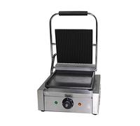 Commercial Panini Press, Ribbed Cast Iron Plates, Contact Grill Cafe Deli