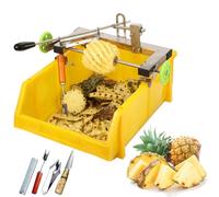 Commercial Pineapple Peeling Machine, Complete Peeling Pineapple Peeling Tool, with Double Lever Adjustment, Sharp Blade, Easy to Move, Suitable for Pineapples Between 30-36cm Wide