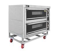 KuKoo Commercial Baking & Pizza Oven, Large Twin Deck Stone Base, Electric Single / Three Phase Silver