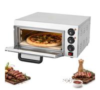 Commercial Pizza Oven Countertop, Single/Double Deck, Stainless Steel Fast Baking Pizza Maker, Max Temp 662°F, Energy Efficient, Easy To Clean, With Stone & Handle(Single Layer)