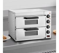 Commercial Pizza Oven Single/Double-Layer Electric Pizza Oven With Stone, Multipurpose Toaster Bake Broiler, 20/48L Capacity, For Restaurant Home & Indoor Outdoor Use(Double Layer)