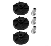 Commercial Pond Aerator Repair Kit with 3 Impellers and 3 Bearing Sleeves, Garden Pond Equipment Spare Parts Compatible with D15, D155, E17, D25, D255, D35,
