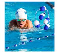 Commercial Pool Safety Rope Float Lane Divider - 64ft Durable Blue & White Boundary Kit for Indoor/Outdoor Pools, Enhanced Safety & Organization, Ideal for Swim Competitions & Training