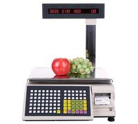Commercial Price Computing Scale with Double-Sided LCD Display, Thermal Printer, Barcode Scanner - for Supermarkets and Convenience Stores