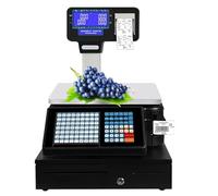 Commercial Price Label Printing Scale, Dual Display Electronic Price Computing Scale for Food, Meat, Delicatessen, Fruit Market