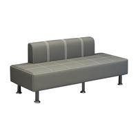 Commercial PU Waiting Room Bench 3Seat Reception Sofa with Waterproof Cushion Ideal for Waiting Areas and SalonsModern Black Design