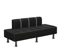 Commercial PU Waiting Room Sofa 3Seat Reception Chair Waterproof Cushioned Seating for Waiting Areas and Lounges Stylish Black Design
