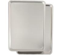 Commercial Quality Baking Sheet Pan Set, Natural Aluminum Cookie Sheet, Umite Chef Warp Resistant Baker's Half Sheet Pan, Large Thick Cookie Tray Pans for Baking, Roasting(2 Pack, 18X13In)