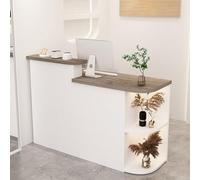 Commercial Recept Desk with Lockable& Cable ment Grommet for Office Lobby Retail Counter and Salon