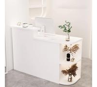 Commercial Recept Desk with Lockable& Cable ment Grommet for Office Lobby Retail Counter & SalonModern Design Construct